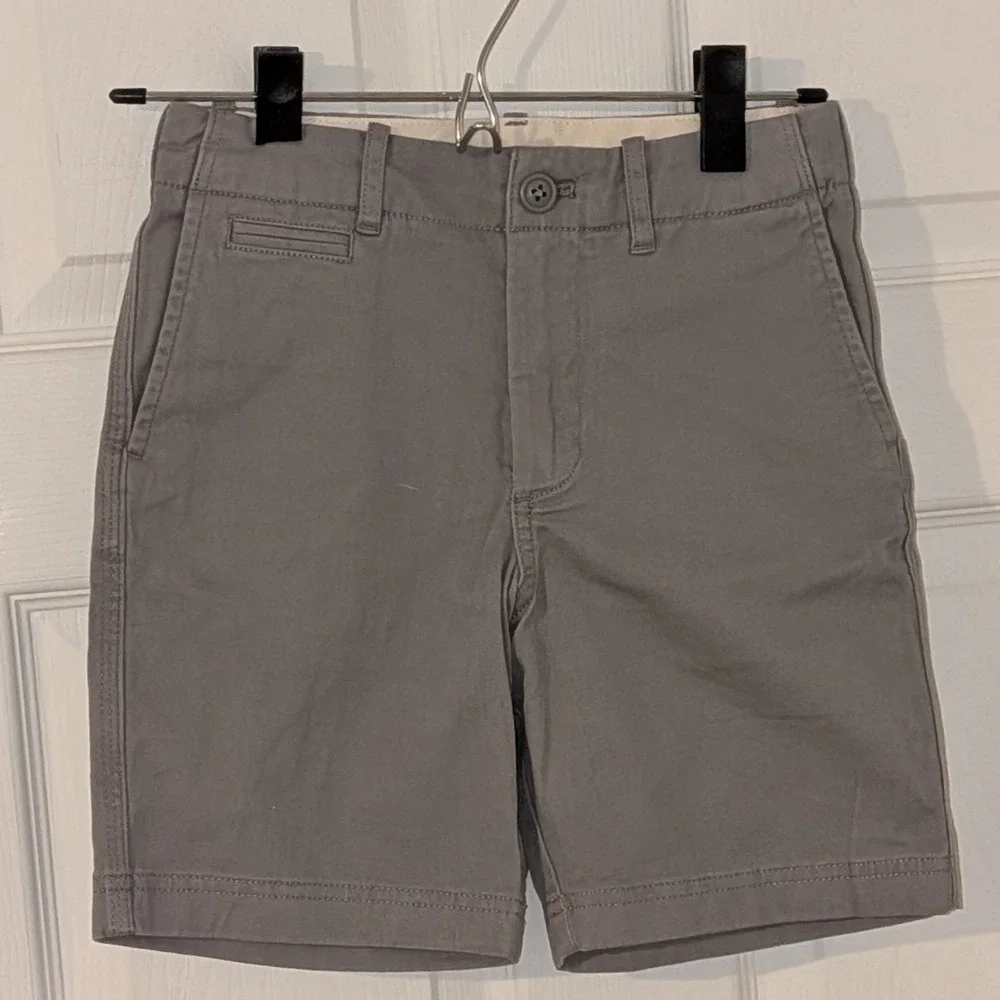 Crewcuts Boys Grey Classic Chino Shorts Size 8 Adjustable Waist Cotton NWOT